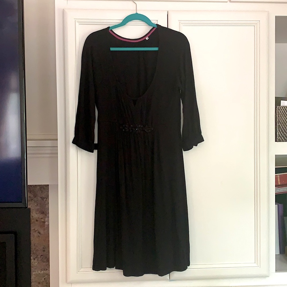 Black midi dress.